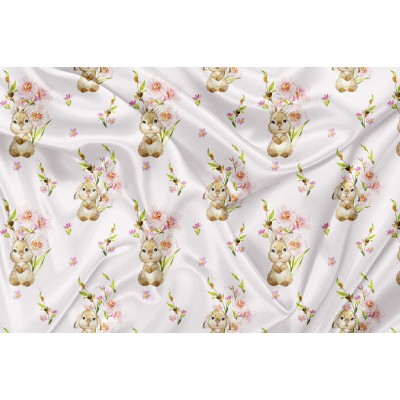 Printed Cuddle Minky Lapin Fleur - PRINT IN QUEBEC IN OUR WORKSHOP